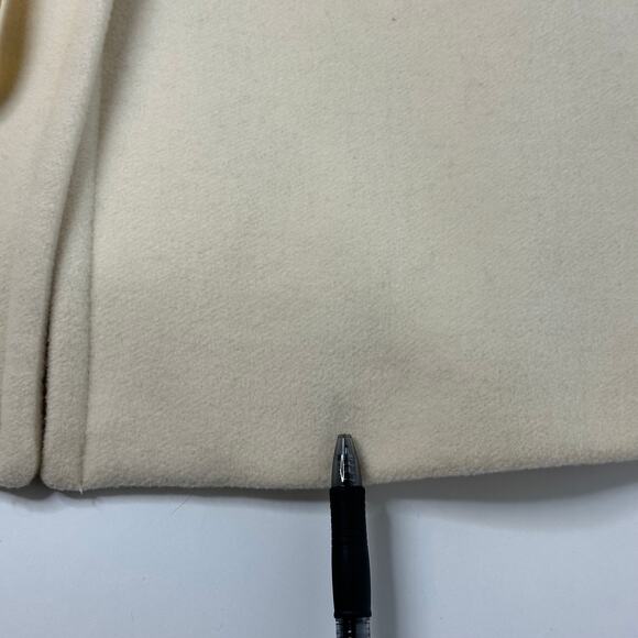 Anne Klein Cream Wool Blend Overcoat Peacoat Pea Coat Formal Womens Size Small S - Picture 11 of 12